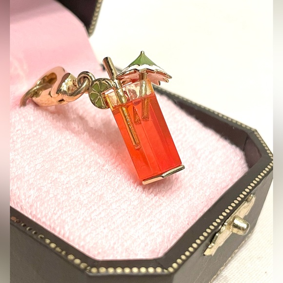 Juicy Couture Accessories - NWT RARE JUICY COUTURE Vintage Gold Cocktail Charm NIB HTF